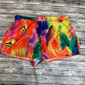 Shein Curve Womens Casual Athletic Shorts 4XL Bright Neon Multicolor Lightweight